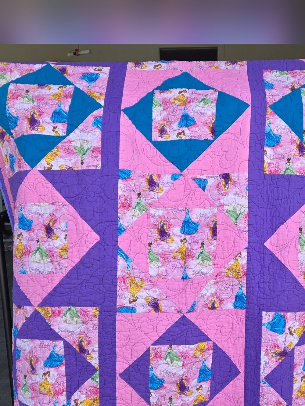 Handmade Princess Quilt - Pink & Purple